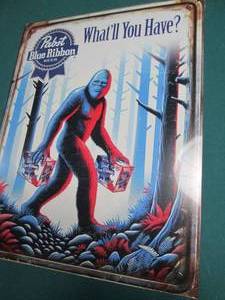 Pabst Blue Ribbon Beer Metal Sign Measures 12 x 16
