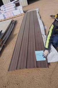 Lot of Classic Rib Metal Construction Panels In Classic Brown
