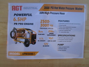 AGT 3000psi Hot Water Pressure Washer
