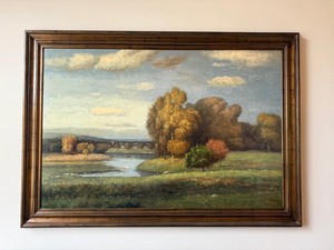 Stephano Landscape Oil on Canvas in Ornate Frame - 56 x 82 w Frame