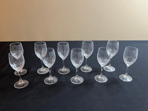 Crystal 5 Wine Glasses - 10-Piece Cut-Crystal Stemware (Lot of 10)
