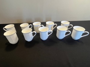 Mikasa Antique White Bone China Mugs (Lot of 10)