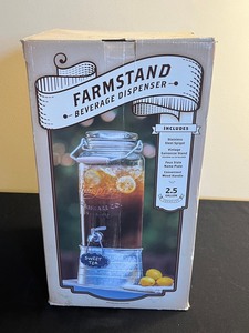 Farmstand Beverage Dispenser 2.5 Gallon With Stainless Steel Spigot & Galvanized Stand