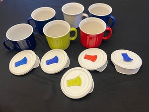 CorningWare Colors 20 oz Stoneware Mugs with Lids - Assorted Colors