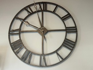 Howard Miller Large Metal Skeleton Clock - Roman Numerals, Open Frame