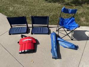 GreatLand Quad Chair Stadium Seat (Blue) - Set of 2