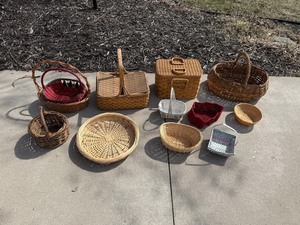 Vintage Wicker Basket Collection - Assorted Sizes & Shapes (RoundOvalRectangular)