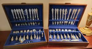 Wallace Sterling Silver Flatware Service for 20  Rose Ppoint, 4341g