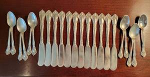 Alvin Sterling Silver Spreader and Demitasse Spoon Service   Chateau Rose, 417g