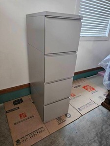 Tall Gray 4 Drawer Stack Filing Cabinet