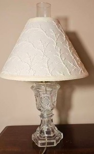 Romantic Pressed Glass Boudoir Table Lamp