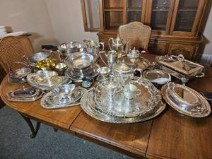 Massive Collection of Silverplate Serving Pieces