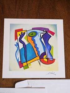 Singed Serio lithograph Blue on Blue  Alfred Gockel