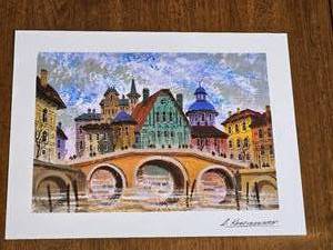 Singed Serio lithograph Devon Carnishe  England  Anatole krasnyansky