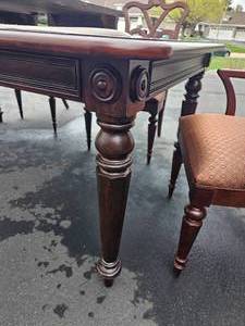 Stunning Century Furniture American Empire Dining Table Set (6 Chairs, 2 Leaves, Pads)