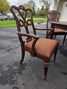 Stunning Century Furniture American Empire Dining Table Set (6 Chairs, 2 Leaves, Pads)