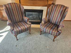 Henredon Wingback Armchair Pair
