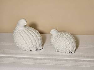Contemporary Porcelain Quail Figures