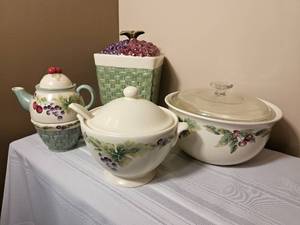Pfaltzgraff Unique Service Pieces ( Cookie Jar, Lidded Bowl, Coffee Set, Gravy Boat)