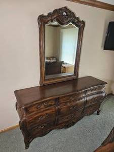 Louis XV French Provincial Dresser Mirror from Hickory White Furniture