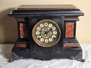 Stunning Antique E.N. Welch Mantle Clock - Black