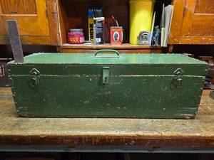 Vintage Wood Toolbox with Vintage Hand Tools