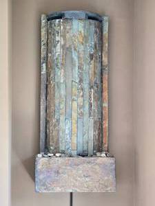 Contemporary Slate Style Wall Fountain with Integrated Pump