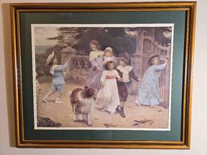 Framed Children at Play Print by Arthur J Elsley