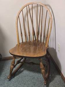 Windsor Style Wooden Rocking Chair with Spindle Back