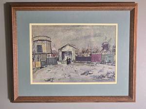 Framed Montmartre Street Scene Print After Maurice Utrillo