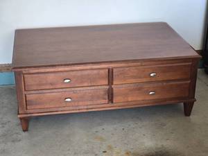 Ethan Allen Four Drawer Coffee Table Storage Chest