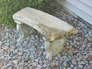 Concrete Garden Bench with Vine Accent