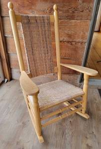 Sturdy Woven Oak Rocking Chair