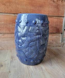 Ceramic Blue Glaze Japanese Garden Stool