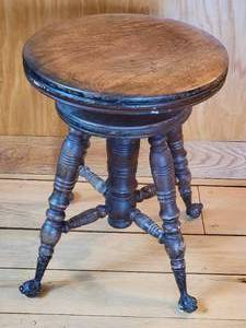 Antique Ball and Claw Piano Stool