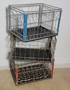 Vintage Wire Milk Crates, A