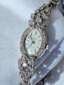 Elegant 14K White Gold and Diamond Bracelet Cocktail Watch  21g