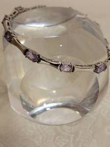 Amethyst and Sterling Silver Bracelet  10g