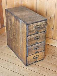Antique Dense Oak Grain Filing Cabinet
