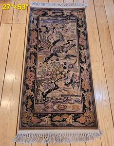 Hand-knotted Silk Oriental Entry Runner