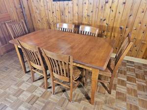 American Contemporary Slotted Chair Dinning Table
