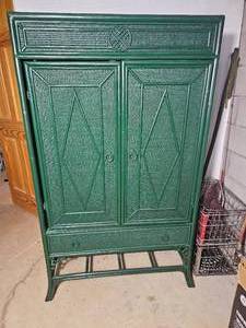 Green Hekman Furniture Rattan Entertainment Cabinet