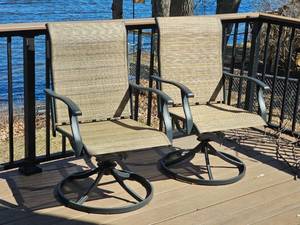 Contemporary Swivel Patio Chair Pair