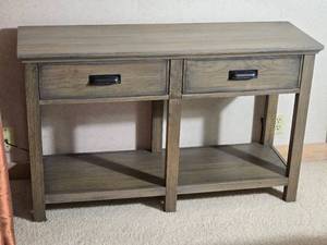 Contemporary Two Drawer Console Table with Lower Shelf