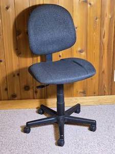Adjustable Rolling Office Chair in Charcoal Upholstery