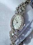Elegant 14K White Gold and Diamond Bracelet Cocktail Watch ~ 21g