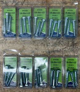 Needa Grade 5, 14-20x1-12  Hex Head Cap Screws lot of 10