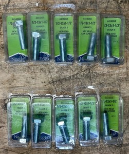Needa Grade 5, 12-13x1-12  Hex Head Cap Screws lot of 10