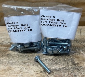 Lot of 40 Grade 5 Carriage Bolt 14 20x1 34