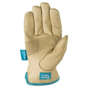 Womens Water-Resistant Leather Work Gloves, HydraHyde, Large (lot of 3)